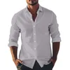 Men's Casual Shirts S -3xl White Pink Men Shirt Long Sleeve Cotton Oxford Soft Comfortable Regular Fit Quality Business Man