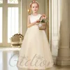 Girl Dresses Satin/Tulle Flower Dress Wedding Ceremony Birthday Evening Party Junior Bridesmaid Ball Pageant Banquet For Children