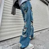 Y2K vintage streetwear harajuku rippade baggy gotisk kvinna och man byxor hip hop punk fairy grunge jeans för män denim byxor 231227