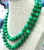 Kedjor Natural 10mm Green Jade Jadeite Round Gemstone Beads Halsband 32 ''