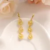 14 k Solid Yellow Gold Filled Oorbellen 3 Heart connect verlenging Vrouwen Grote Liefde Trendy mode-sieraden Afrikaans Midden-Oosten 250N