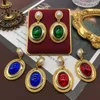 Stud Earrings Vintage Pearl Colorful Colored Glaze Fashionable Elegant Oval Drop