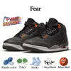 3s Jumpman 3 Chaussure de basket-ball Midnight Navy Fear Pack White Cement Palomino Medellin Sunset Off Noir Wizards Fire Red Pine Green Green Blue Men Womens Trainer Bneakers