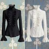 Blouses des femmes Top Top Retro Ruffle Lace Shirts à volants Vintage Vampire Renaissance victorien Steampunk Gothic Medieval Shirt