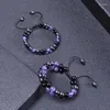 Strand 8mm Amethyst Natural camada dupla pulseira ajustável Moda DIY