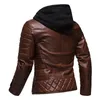 Veste rouge à capuche en cuir PU pour hommes, veste de moto de personnalité, grande taille, vêtements à la mode pour hommes, 231228