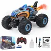 2 4Ghz Fernbedienung Monster Truck RC Auto Elektro Trucks Stunt mit Licht Sound Spray Spielzeug für Kinder Kinder Geschenk 231228