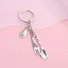 Keychain for Women Men Spoon Knife Crown Metal Keys Chains Birthday Gift Wholesale Fashion Jewelry