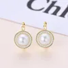 Anziw French Vintage Hoops 7mm Freshwater Pearl Earrings Silver 925 Sterling Earring Wedding Jewelry for Women Gifts 231225