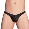 Sous-pants sexy mens imprimés seins péni gonflement pochette basse monture sous-vêtements sous-vêtements élastique élastique hremptable g-string micro-tongs