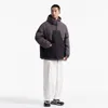 겨울 새로운 대조적 인 컬러 패치 워크 후드로드 다운 재킷 일본 레트로 3 개