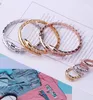 xury Fashion Brand Jewelry Sets Lady Brass Full Diamond Single Wrap 18K Gold Open Narrow Bracelets Rings Sets (1Sets)6614597