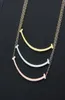New Arrive Fashion Classic Lady 316L Titanium steel Lettering 18K Plated Gold Necklaces With Double Pendant 3 Color M Size2977664
