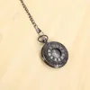 Pocket Watches 2X Vintage Steampunk Black Roman Numerals Necklace Quartz Pendant Watch Gift