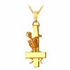 Pendant Necklaces U7 Inverted St Peter Cross Necklace & Gold Color Skull Gothic Occult Satanic Men Jewelry Devil Upside Down P8232708