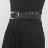 Belts Women's Fashion Black PU Leather Cummerbunds Female Dress Corsets Waistband Decoration Wide Belt R2478