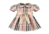Robe d'été en coton pour petites filles, vêtements multicolores avec grand nœud à carreaux, 76326823868589