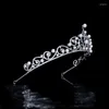 Clips de cheveux Cube Zirconia Pearls Tiara for Wedding Crystal Princess Tiaras Diadem Girl Prom Party Head Jewelry Accessoires