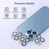 Rear Camera Lens Protector With Flash Circle for iPhone 11-15 Serials Silk Screen Clear Tempered Glass 9H Hardness Ultra HD Anti-Scratch Case Friendly