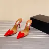 Top qualité 10,5 cm de haut bouts pointus talons mode chaussures de soirée à talons aiguilles sans lacet pompes à bout en forme de coeurs femmes de luxe designers chaussures d'usine avec boîte