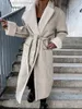 Женские плащи, однотонное пальто, повседневное кожаное утолщенное пальто 2023, свободная модная женская зимняя одежда
