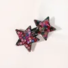 Shiny Y2K Five-pointed Star Hairpins Barrettes Diamonds Pentagrams Side Hair Clips Hair Accessory Rhinestone Hair Clip Hairgrip