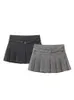 TELLHONEY Women Fashion Side Zipper With Belt Decoration Skirt Female Casual Low Waist A Line Pleats Mini Skirts 231228