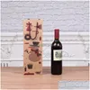 Gift Wrap Christmas Wine Bottle Decor Bag Santa Claus Snowman Deer Kitchen Decoration Nytt år Xmas Dinner Party CT0254 Drop Delivery Dhyl9