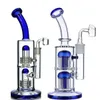 Double Arm Tree Perc Glass Bong Hookahs Thick Water Pipe Bubber Matrix Oil Dab Rigs with Bowl or Banger