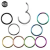 Autre 10pcs lot g23 segment à charnière titane septum cliqueter nez anneaux mamelon oreille cartilage tragus lèvre piercing bijoux de mode 294h