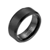 Boniskiss moda mężczyźni czarny pierścionek z wolframu dla mężczyzn Tungsten Wedding zaręczynowy pierścionek zaręczyn