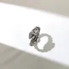 Fashion Brand 925 Sterling Silver Head and Tail Diamond Elastic Snake Bone Ring For Women Luxury Jewelry Party Couple Gift