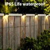 Solar LED Lights Outdoor IP65 Dekoracja ogrodu Lampy ścienne Krok Pokład oświetlenia Oświetlenie dekoracje dziedzińca 231227