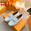 34 Stil Damen Gloria Loafers, klassische Nieten unten, Fliege, beschichtetes Canvas, Blumendruck, umgekehrte Modeschuhe, Größe 35–42