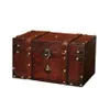 Retro Treasure Chest Chest Vintage Wooden Storage Box Organizer Organizer style style for Jewelry Box Trinket2217