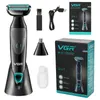 VGR 2in1 corps toiletteur pour hommes femmes tondeuse à cheveux lavable barbe électrique rasoir Rechargeable nez oreille toilettage humide sec 231225