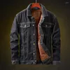 Jackets masculinos 2023 Menim de jeans de inverno M-8xl de tamanho grande mais macho casual e lã grossa de algodão quente jean jean breakbreaker cowboys tops