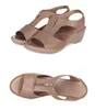 WOIZGIC Donna Vecchia Madre Laides Sandali Femminili con Plateau Scarpe in Pelle PU Antiscivolo Spiaggia Estate Fresca con Cerniera Taglia 35-41 PGP-1153 231227