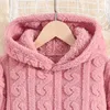 Autumn Dress Kids Girls 8 12 Years Pink Hooded For Korean Style Simple Pure Color Clothes 231228