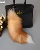 Fox Tail Hangers ketting 40 cm Bont Pom Chain Charm Bag Autosleutel Ring Gift Sieraden K16442251356