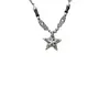 2024 DESIGNERS Heavy Industry Gothic Black Silver Beaded Star Necklace Simple Neutral High Grade Hip Hop Pendant Sweater Chain