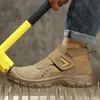 Anti escaldadura sapatos de trabalho de soldagem antismash antipunctura segurança homens botas protetoras resistente ao desgaste masculino industrial 231225