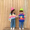 3852 Baby Kids Hoodies Korean Autumn Sweatershirt Rainbow Striped Pullover for Boys and Girls Long Sleeve Loose Tops 231228