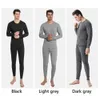 Winter Men Thermal Underwear Set Soft Cotton Fleece fodrade varma paneler Långa Johns övre termokläder Pajamas 231228