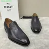 BERLUTI Chaussures habillées pour hommes en cuir Oxfords Chaussures Berlut Nouveaux hommes en cuir de veau frottant la couleur des pieds Lefu chaussures britannique beau sculpté affaires décontracté en cuir Sh HB3G