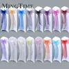 25pcs 275cm pure organza chaise ceintures bande ruban ceinture arc couverture rustique fête de mariage anniversaire banquet cérémonie décoration 231228