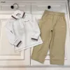 Brand kids Tracksuits designer Baby Two piece set Size 100-160 Long sleeved POLO shirt and khaki casual pants Dec20