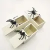 Trick Spider Funny Scare Box Houten Verborgen Kwaliteit Prank Fun Game Vriend Speelgoed Halloween Cadeau 231228