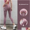 Lu Pant Align Lemon Yoga Outfit Leggings Mulheres Push Up Desgaste Esportes Feminino Jogger Calças Malha Bolso Treino Calças Plus Size 3Xl Scrun Dh8qv