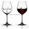 Verres à vin Nouveau design Goblet Whisky Verre Dîner Décorer Cristal à la main pour la fête Intégré Shark Wine Drop Livraison Maison Jardin Dhhnk